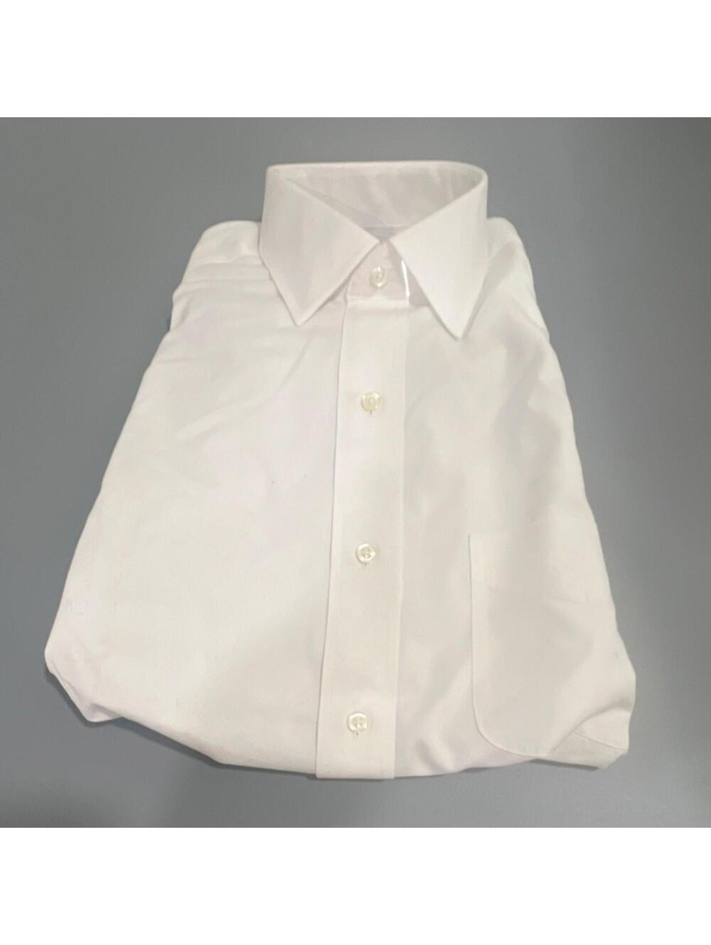 NEW W TAGS Brooks Brothers Men's White Solid Cotton Dress Shirt 16.5-6/7 $98